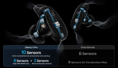سیستم سنسورها و میکروفونهای Soundcore Liberty 5 Pro برای مکالمه شفاف